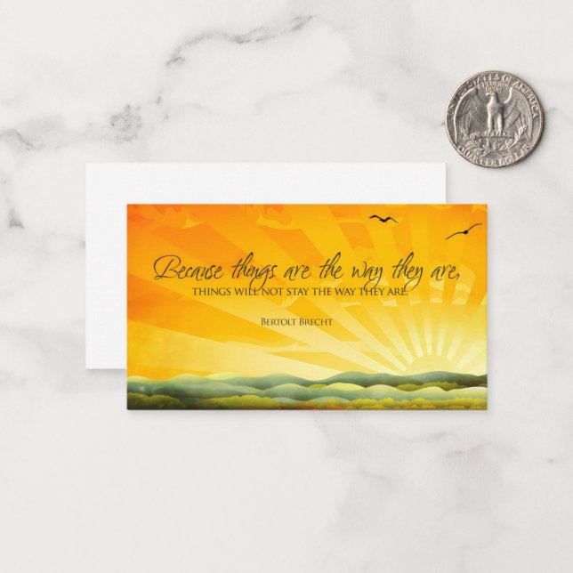 Bertolt Brecht Inspirational Quote "Change" Note Card (Front/Back In Situ)