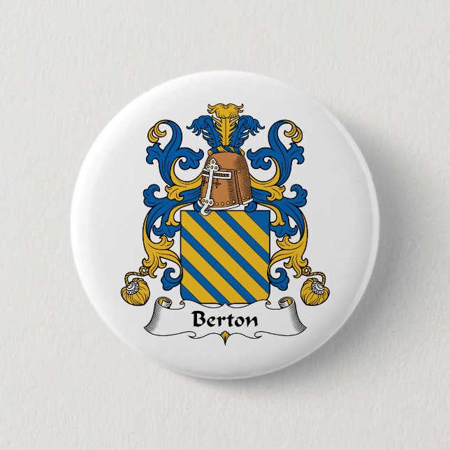Berton Family Crest Pinback Button (Front)