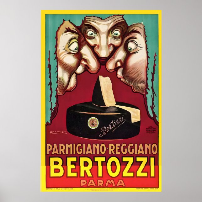 Bertozzi Parma Italian Cheese Parmigiano Vintage Poster (Front)
