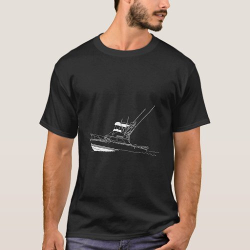 Bertram 28 Yacht Printed On Back Long Sleeves T_Shirt