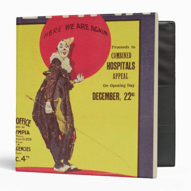 Bertram Mills circus poster 3 Ring Binder (Front/Inside)