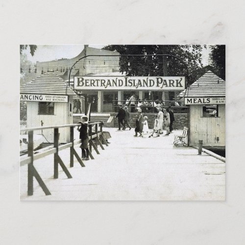 Bertrand Island Park Amusement Park NJ Vintage Postcard