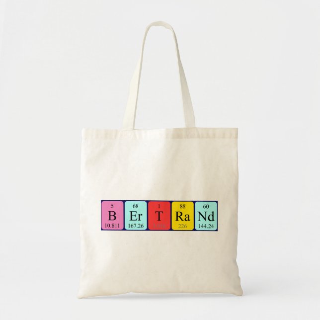 Bertrand periodic table name tote bag (Front)
