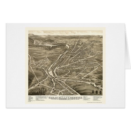 Berwick, ME & Great Falls, NH Panoramic Map - 1877 Cards (Front Horizontal)