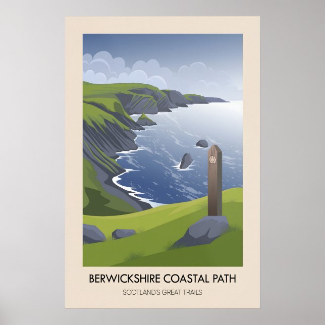 Berwickshire Coastal Path Scotlands Great Trails Poster (Front)