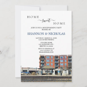 Berwyn Train Depot Housewarming Invitation