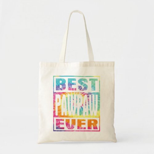 Bes Pawpaw Ever Vinage ie Dye Funny Fahers Day Lon Tote Bag