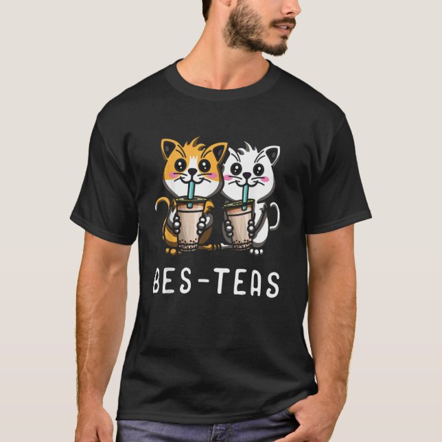 Bes Teas Cat  Bubble Milk Tea Domestic Cat Boba Te T-Shirt (Front)