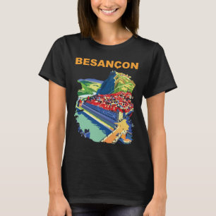 Besancon France Cityscape Retro Travel T-Shirt