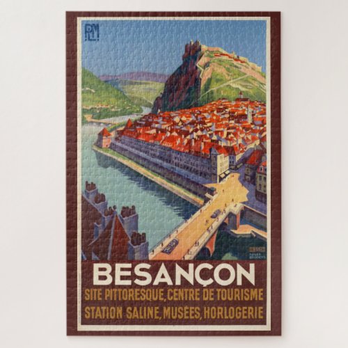 Besancon France Vintage Travel Poster Jigsaw Puzzle