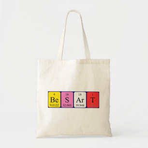 Besart periodic table name tote bag
