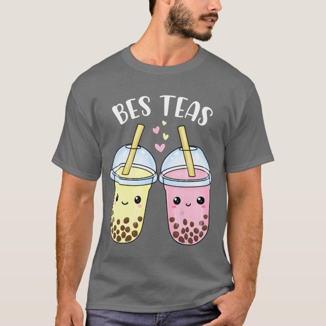 Beseas Besties Kawaii Cute Best Boba Friends famil T-Shirt (Front)