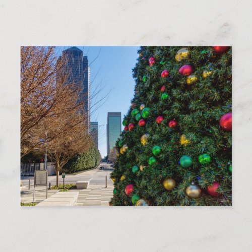 Beside The Dallas Christmas Tree Blank Postcard