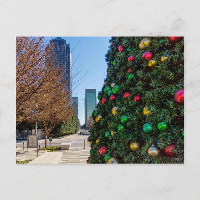 Beside The Dallas Christmas Tree Blank Postcard (Front)
