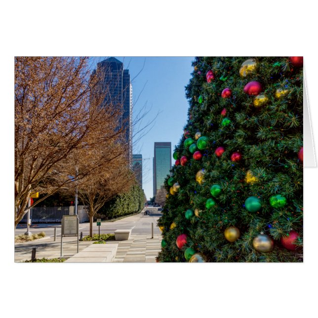 Beside The Dallas Christmas Tree Greeting Card (Front Horizontal)