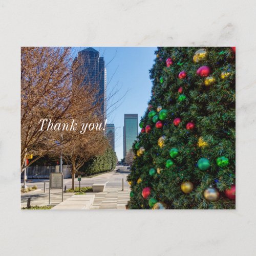 Beside The Dallas Christmas Tree Thank you Postcard