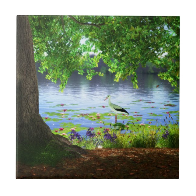 Beside the Still Water Decorative Tile / Trivet (Front)