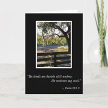 Beside the Still Waters - Psalms 23 Sympathy Card