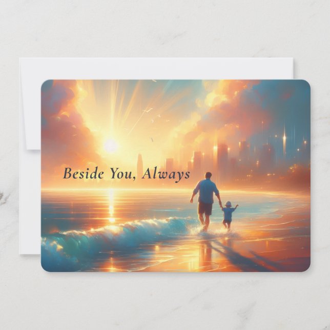 Beside You Always Flat Card - Personalized Keepsak (Front)