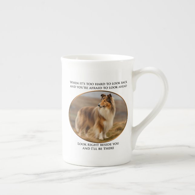 Beside You Collie Bone China Mug (Right)