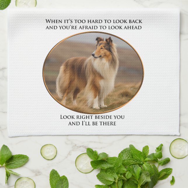 Beside You Collie Kitchen Towel (Folded)