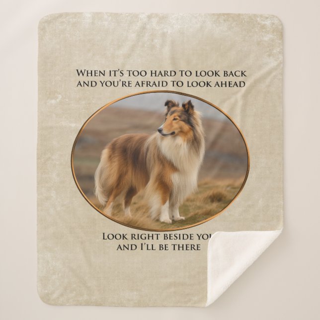 Beside You Collie Sherpa Blanket (Front)