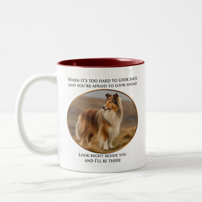 Beside You Collie Two-Tone Coffee Mug (Left)