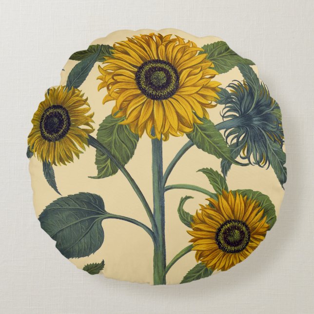 Besler: Sunflower Round Pillow (Front)