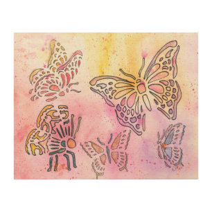 Bespeckled Flight Wood Wall Art