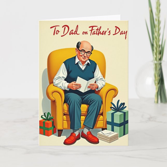 Bespectacled Dad Fathers Day Card (Front)
