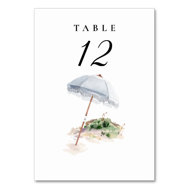 Bespoke Beach Wedding Table Number (Front)