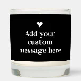 Bespoke Black and White Candle with Custom Message
