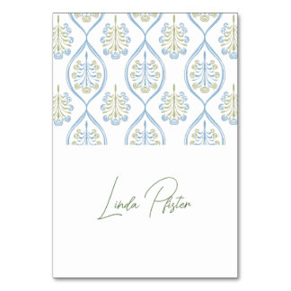 Bespoke Blue and Green Floral Wedding  Table Number