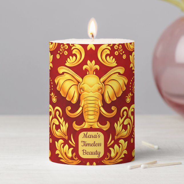Bespoke Brilliance: The Mara Trumpeting Glory Wedd Pillar Candle (In Situ)
