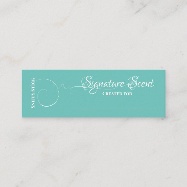 Bespoke fragrance personal scent sniff note mix mini business card (Front)