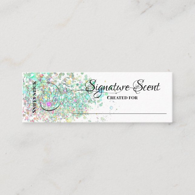 Bespoke fragrance personal scent sniff note mix mini business card (Front)