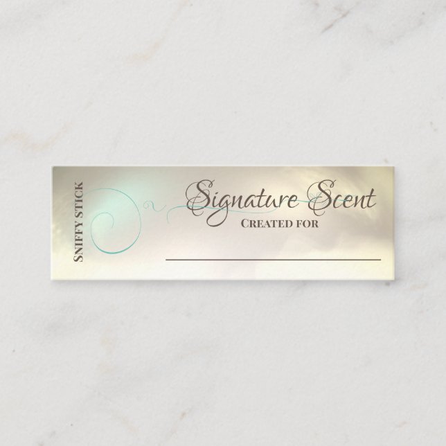 Bespoke fragrance personal scent sniff note mix mini business card (Front)