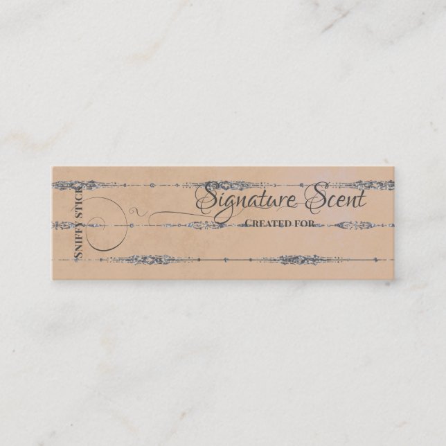 Bespoke fragrance personal scent sniff note mix mini business card (Front)