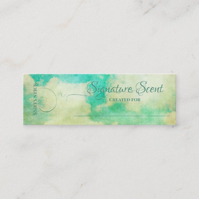 Bespoke fragrance personal scent sniff note mix mini business card (Front)