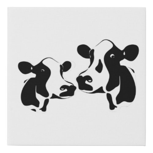 Bessie and Nellie the Cows Faux Canvas Print