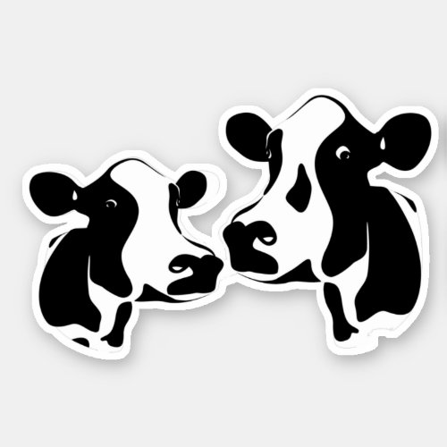 Bessie and Nellie the Cows Sticker
