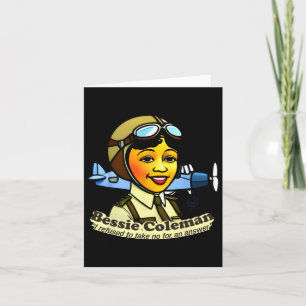 Bessie Coleman With Airplane Black History Month  Card