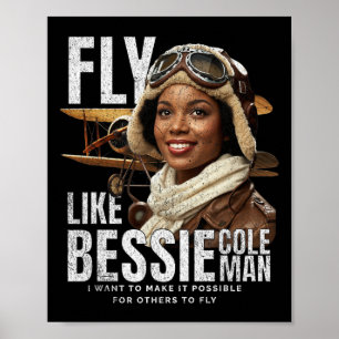 Bessie Quote Black Aviator Women History Month Jun Poster