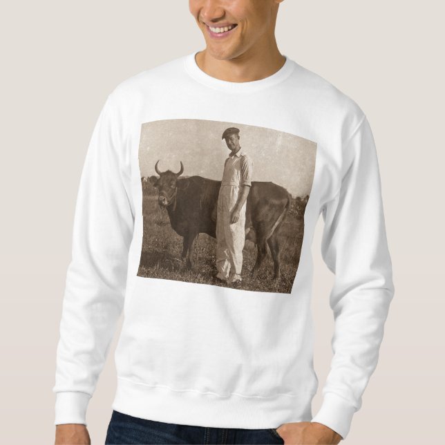 Bessie the Cow Vintage Farmer Sweatshirt (Front)