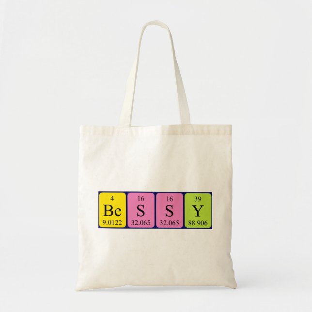 Bessy periodic table name tote bag (Front)