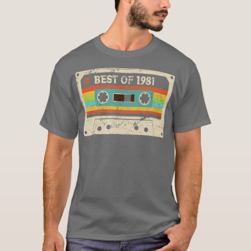 Best 1981 Vintage 40th Birthday 40 Year Old Gift T_Shirt