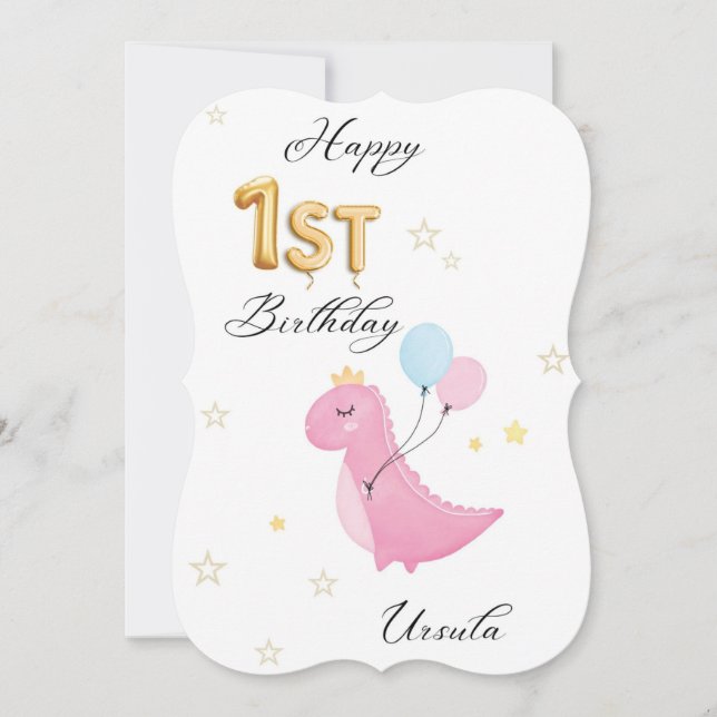 Best 1 year happy birthday Flat Card for your kids (Front)