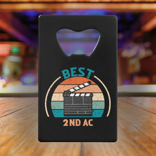 Best 2nd AC Retro - Camera Team Gift Credit Card Bottle Opener