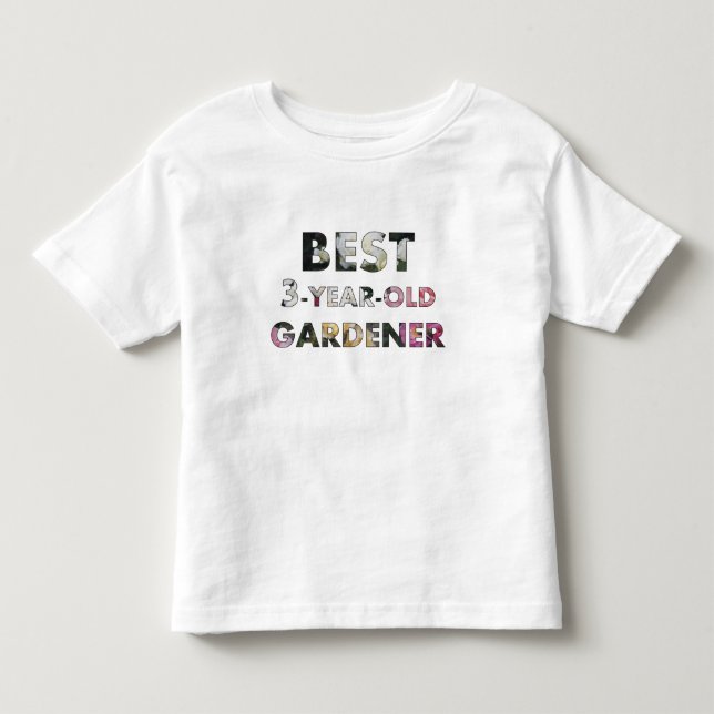 Best 3-Year-Old Gardener Roses Toddler T-shirt (Front)
