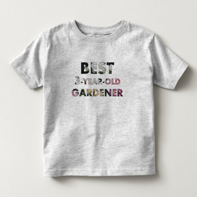 Best 3-Year-Old Gardener Roses Toddler Toddler T-shirt (Front)